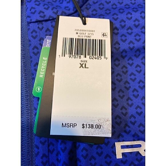 RLX Ralph Lauren Men's Golf LS Quarter Zip Blue Performance Stretch Sports Logo - Picture 10 of 11